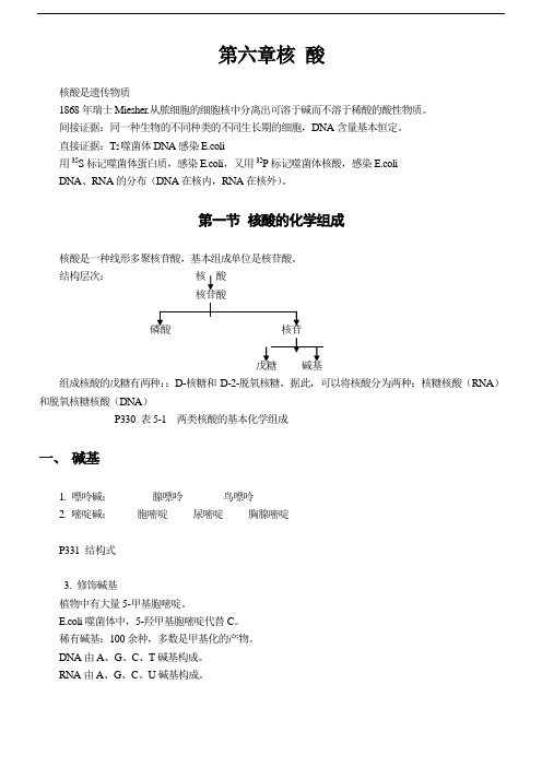 生物化学核酸章节考点总结