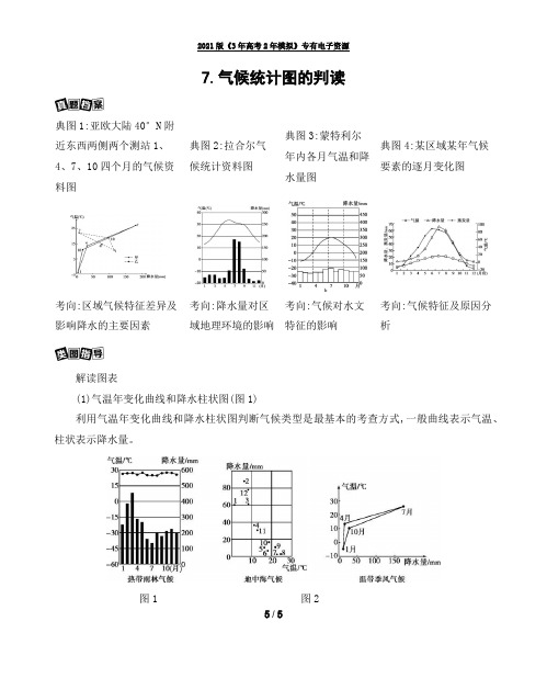 气候统计图的判读