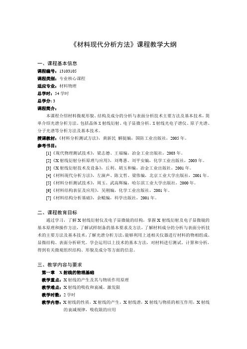 材料现代分析方法