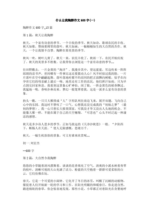 什么让我陶醉作文600字