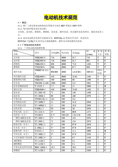 电动机技术知识规范