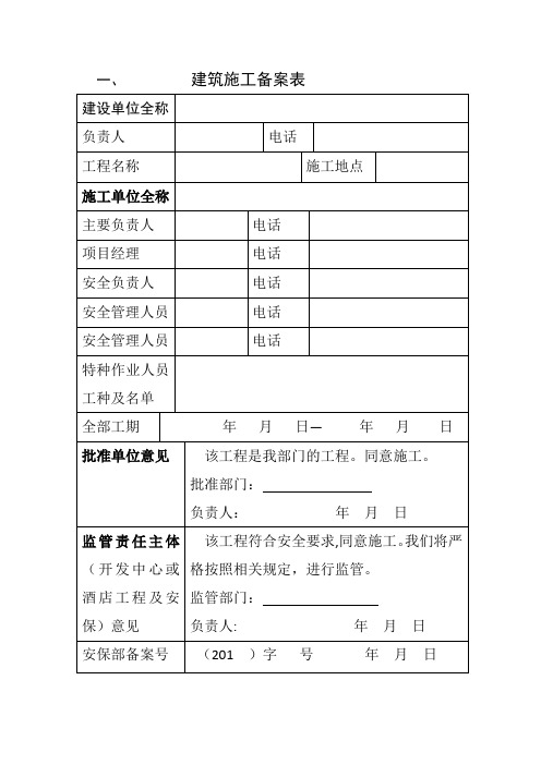 施工企业开工备案手续