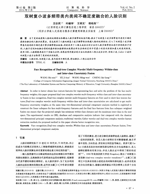 双树复小波多频带类内类间不确定度融合的人脸识别