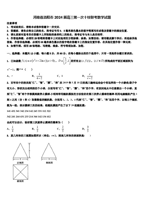 河南省洛阳市2024届高三第一次十校联考数学试题