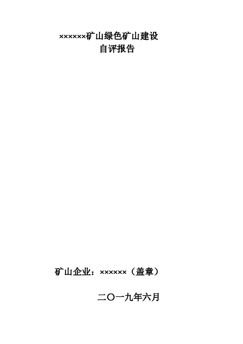 【最新版2019年6月】绿色矿山建设自评估报告