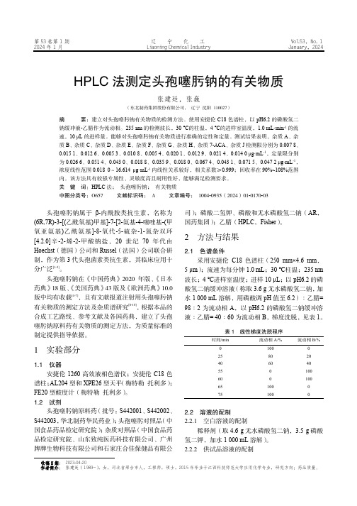 HPLC法测定头孢噻肟钠的有关物质