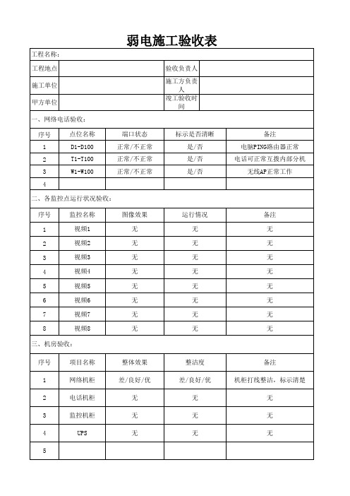 弱电工程验收单