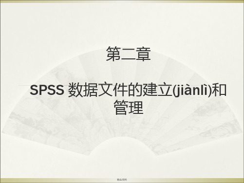 第2章SPSS数据文件的建立和管理