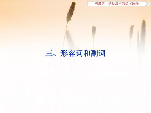 2016版高考英语(通用版)二轮复习课件:专题四+语法填空和短文改错第三讲三