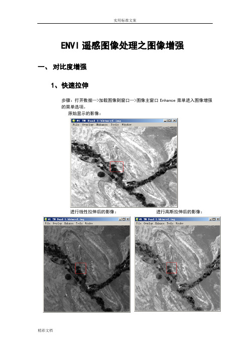 envi遥感图像的处理之图像的增强