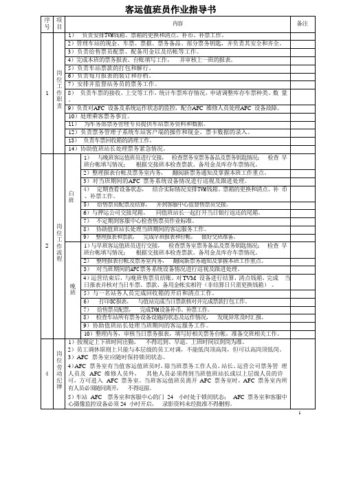 客运值班员作业指导书