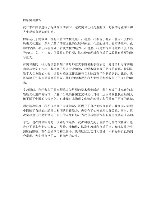 曲阜实习报告