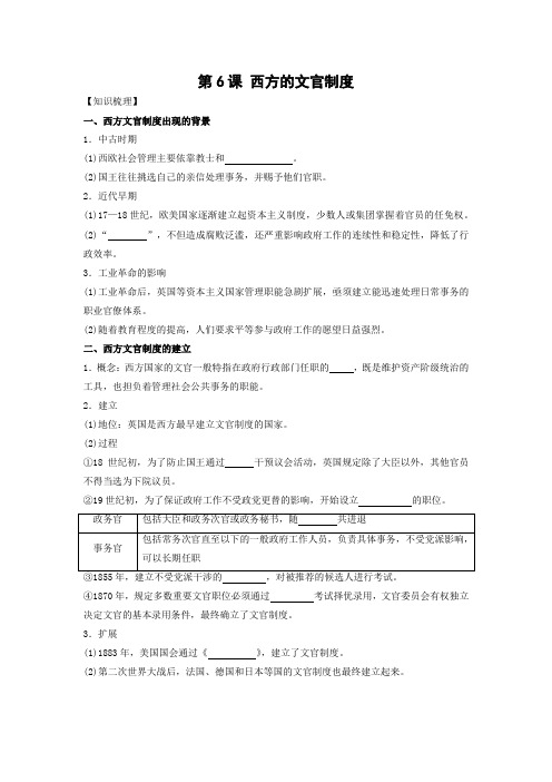 学案3：第6课 西方的文官制度