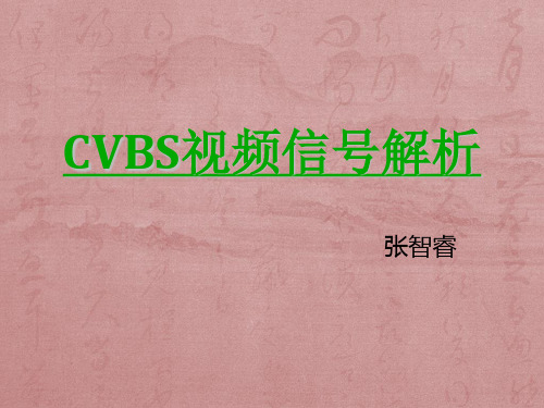 CVBS视频信号解析