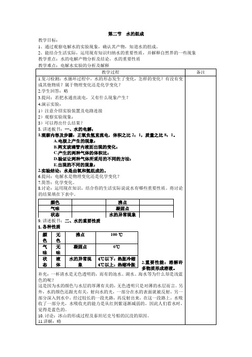 1.2 水的组成 教案2(浙教版八上)