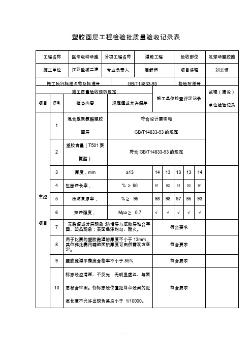 塑胶跑道检验批