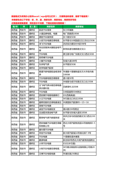 2020新版陕西省西安市灞桥区汽车电器工商企业公司商家名录名单联系电话号码地址大全43家