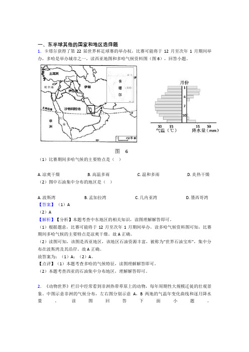 【地理】地理东半球其他的国家和地区的专项培优易错试卷练习题(含答案)附答案解析