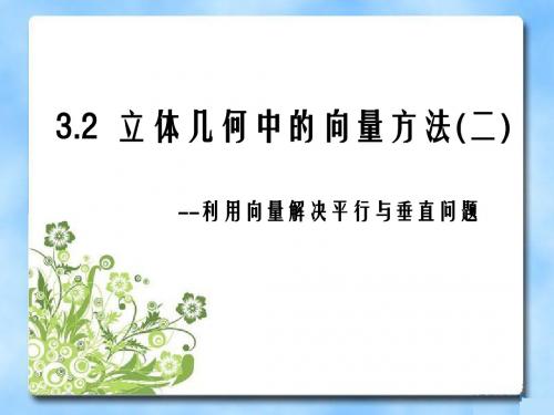 人教版高中数学选修(2-1)-3.2《立体几何中的向量方法(第2课时)》教学课件2