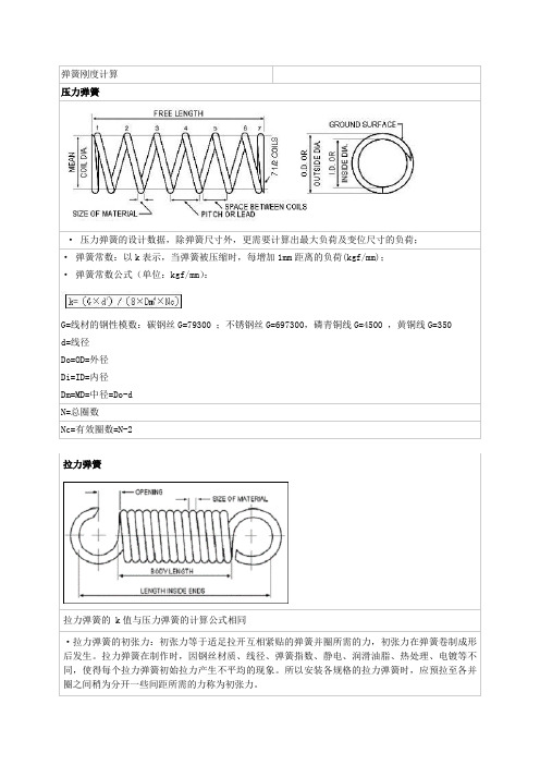 拉压扭簧计算公式弹簧刚度计算