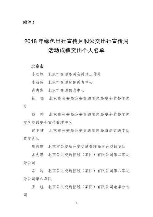 2018年绿色出行宣传月和公交出行宣传周活动成绩-公共机构节能