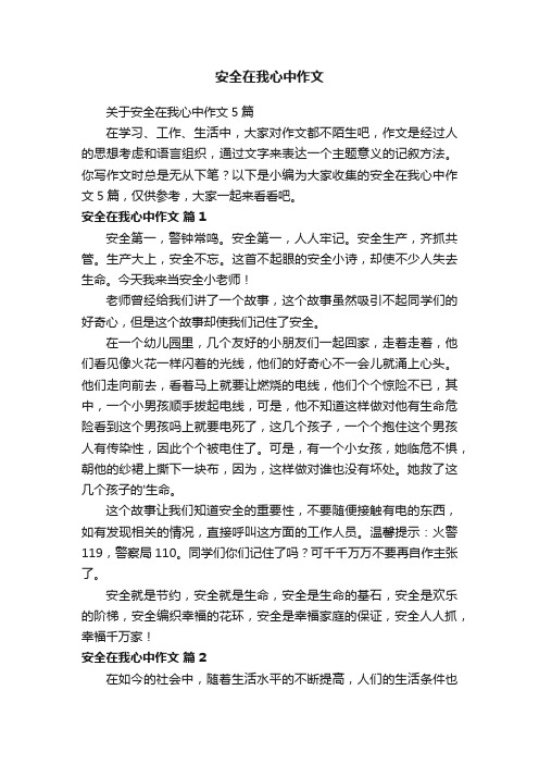 关于安全在我心中作文5篇