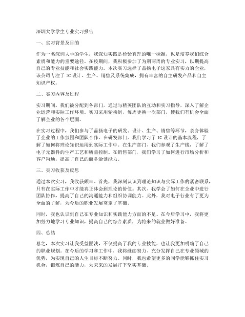 深圳大学学生专业实习报告