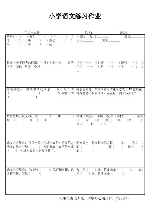 小学六年级语文期末冲刺训练1000题 (973)