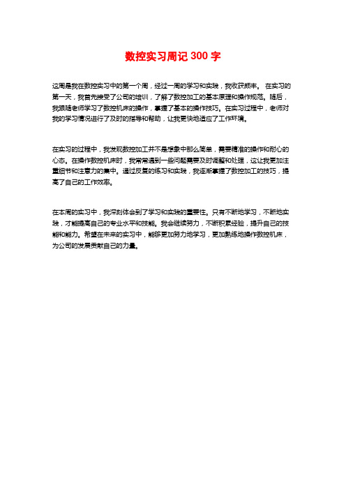 数控实习周记300字