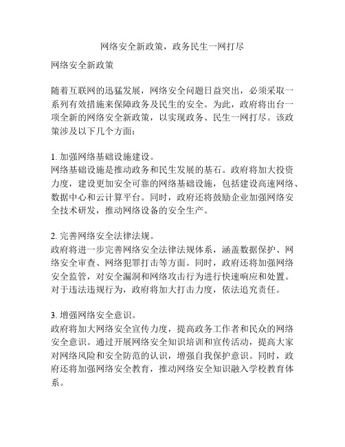 网络安全新政策,政务民生一网打尽