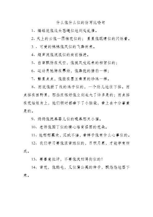 什么像什么似的仿写比喻句