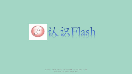 【最新】五年级信息技术下册 第二课 走进Flash《认识FLASH》课件1