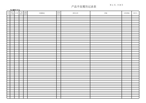 产品不良履历记录表