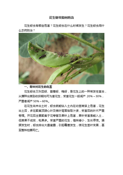 花生蚜虫如何防治