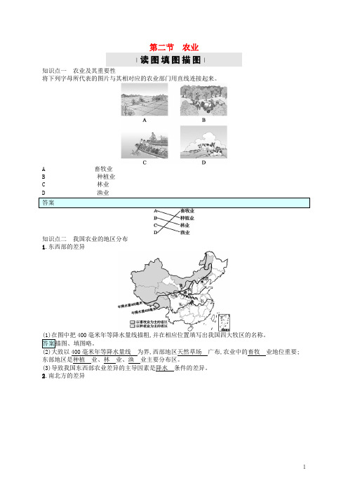 八年级地理上册 4.2 农业习题 (新版)新人教版