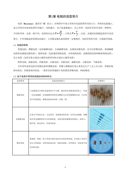 电阻的选型简介