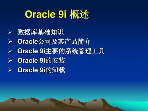 一：Oracle9i概述