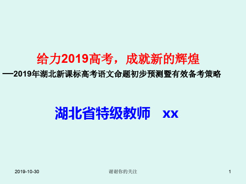 给力2019高考,成就新的辉煌2019年湖北新课标高考语文.pptx