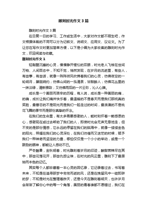 雕刻时光作文3篇