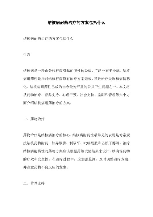 结核病耐药治疗的方案包括什么