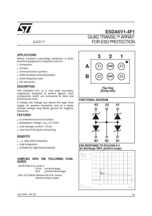 ESDA6V1-4F1中文资料