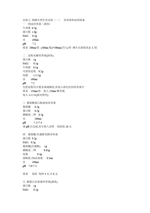 微生物学实验7 细菌生理生化实验(一)