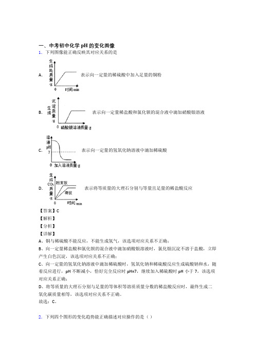 2020-2021中考化学培优易错试卷(含解析)之pH的变化图像含答案