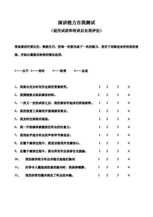 演讲能力自我测试