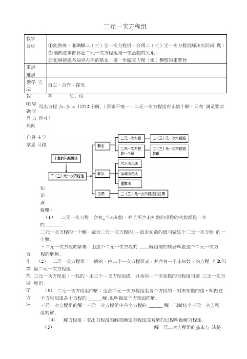 七年级数学下册7.6二元一次方程组教案(无答案)鲁教版五四制.doc