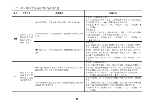 临床营养质量管理与持续改进