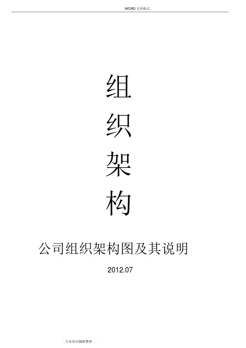 公司部门组织结构图、岗位职责和岗位说明书模板