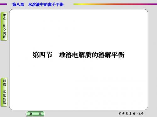 2015届高考化学总复习课件：8-4难溶电解质的溶解平衡