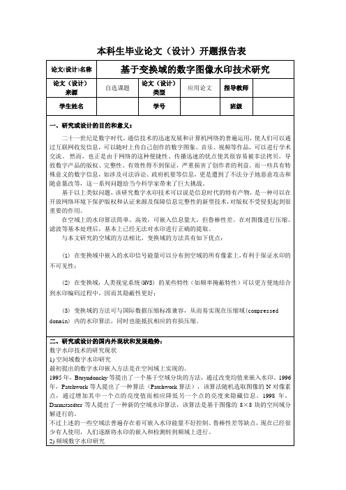 数字水印开题报告