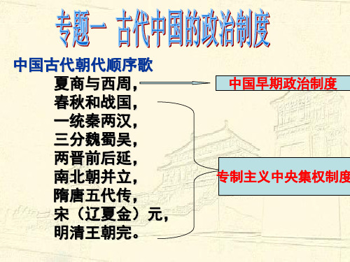 2017人民版高中历史必修一专题一《中国早期政治制度的特点》复习课件(共12张PPT)